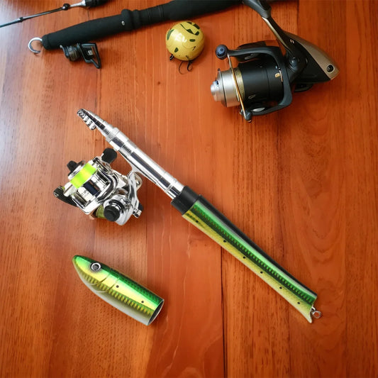 Portable Fish Shaped Fishing Rod