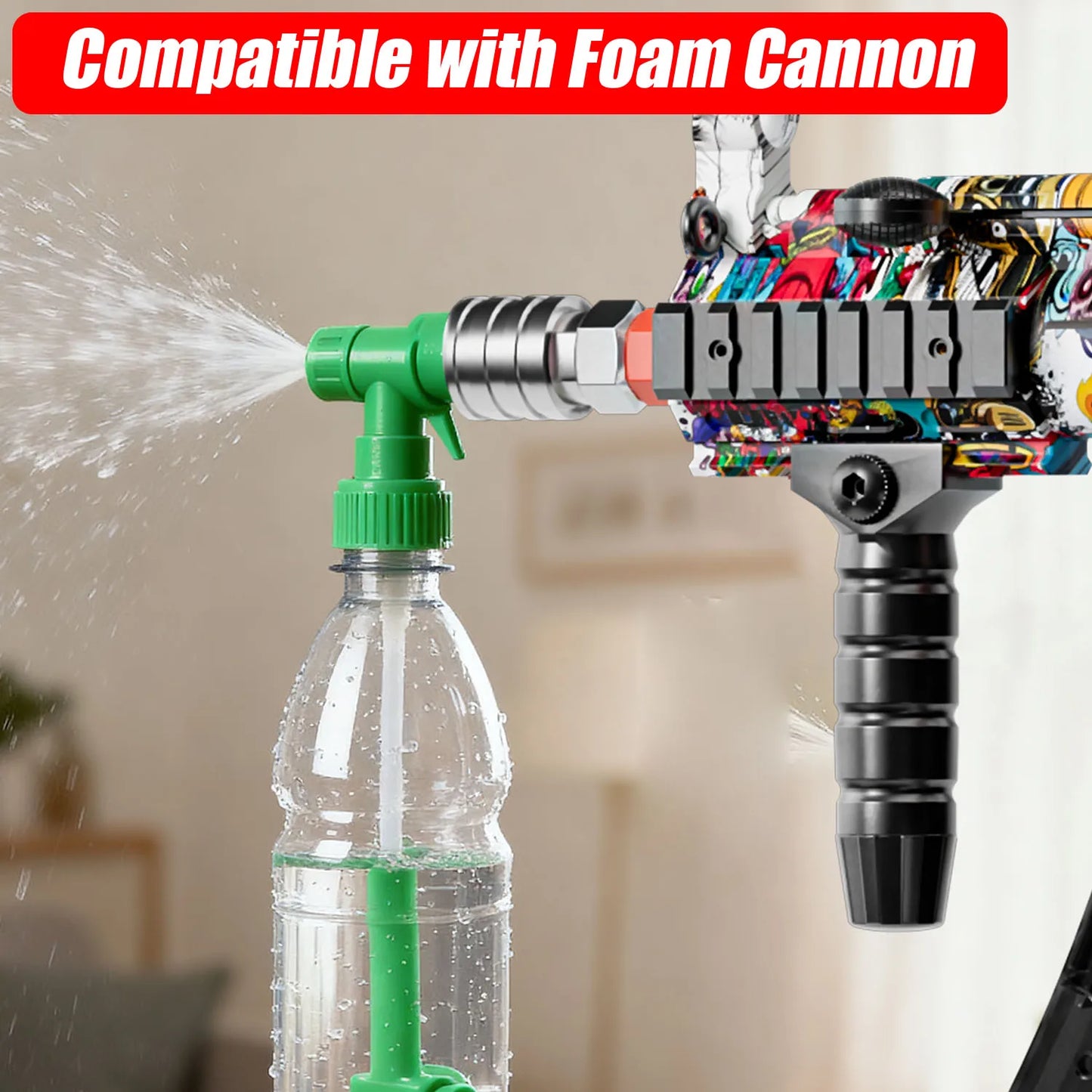 High Pressure Power Washer Gun - Quick Connect Plug for Foam Cannon & Garden Hose, Professional Car Cleaning Tool for Vehicle