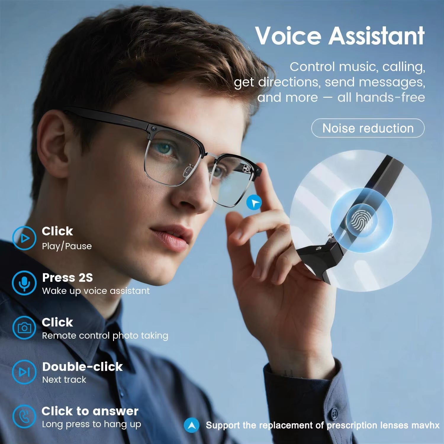  Camera Smart Glasses Video 