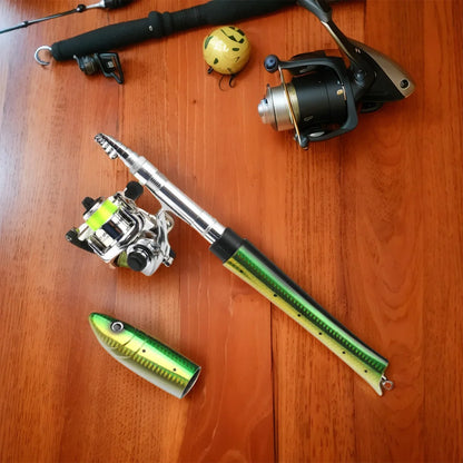 Portable Fish Shaped Fishing Rod 