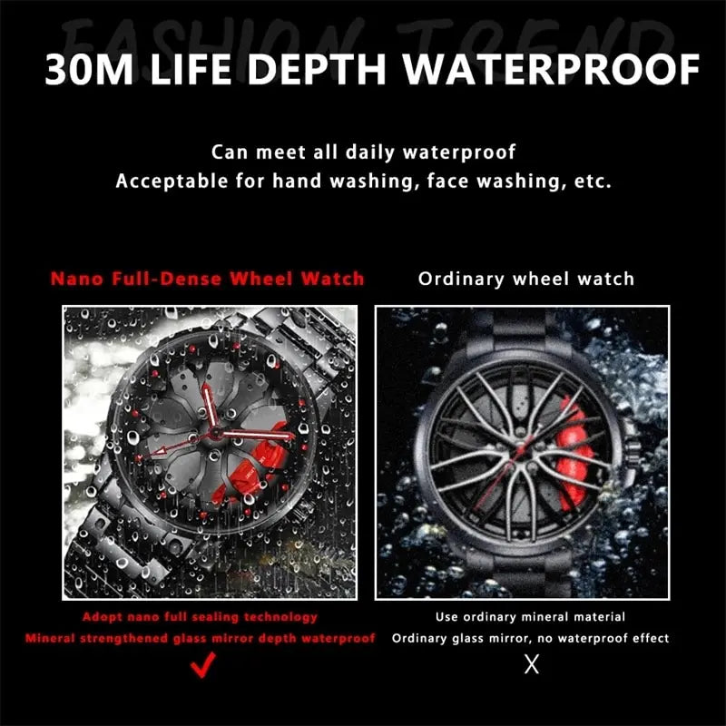 Fashion Mens Car Wheel Watches 
