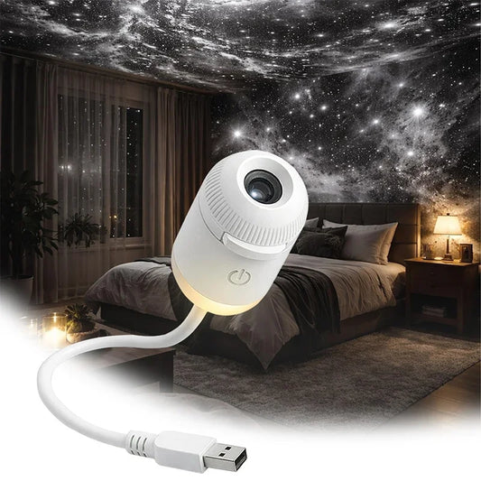 2 in 1 Usb Mini Galaxy Star Projector Night Light 12 Films Starry Sky Ambient Light for Car Home Decoration for Adults and Kids