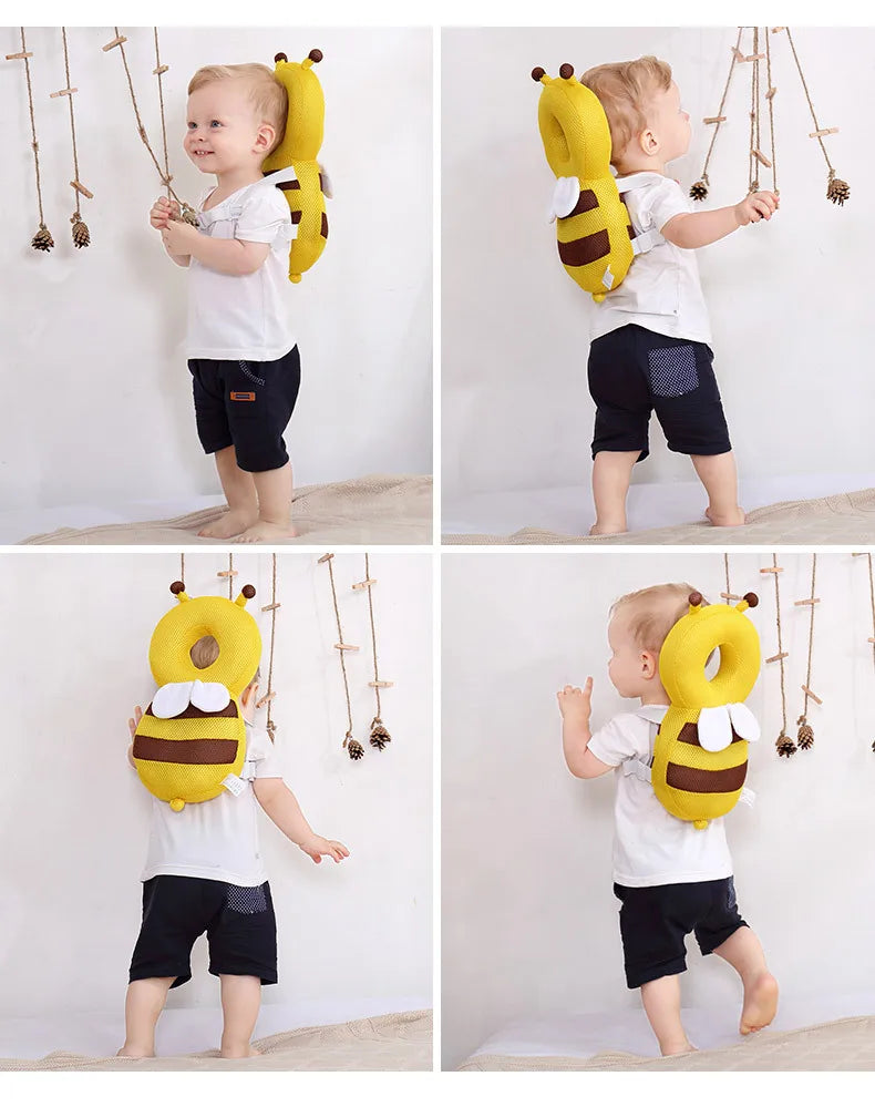 Head Back Protector Baby Protect Pillow Learn Walk Headgear Prevent Injured Safety Pad Prevention Fall Cartoon Bee Kids Pillows