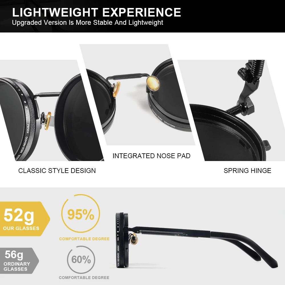 Polarized round Sunglasses Adjustable