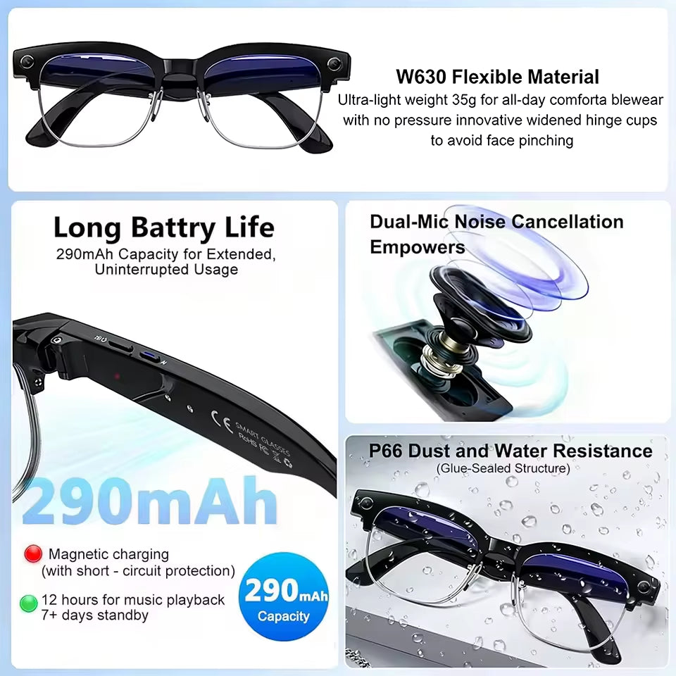  Camera Smart Glasses Video 