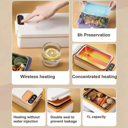 Multifunctional Stainless Steel Electric Lunch Box Travel Household Mini Electric Heating Lunch Box Self-Heating Lunch Box