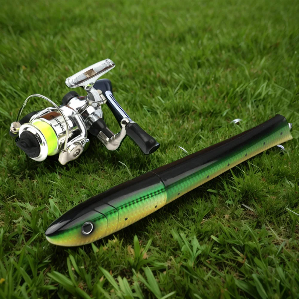 Portable Fish Shaped Fishing Rod 