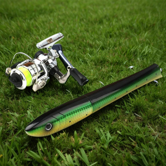 Portable Fish Shaped Fishing Rod 